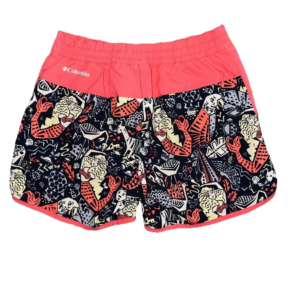 Columbia Shorts Girls Medium 10/12 Omni Shade Under The Sea Beach Mermaid Cats - Picture 2 of 8